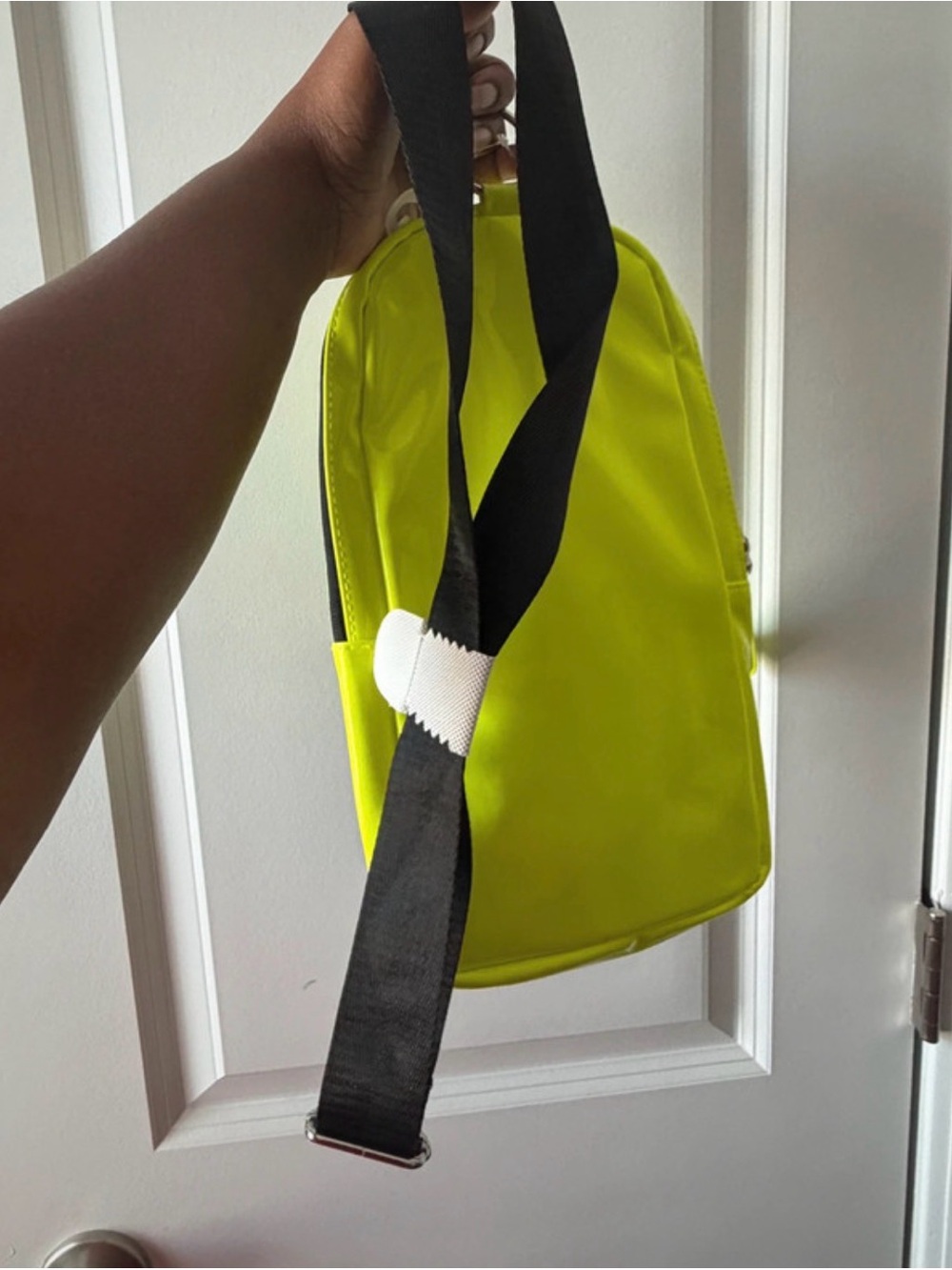 No Boundaries Neon Yellow and Black Sling Satchel - Picture 2 of 3